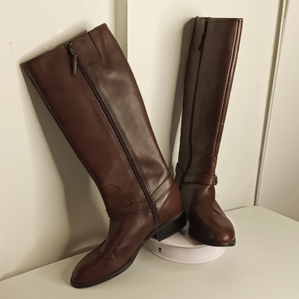 Lauren Ralph Lauren - Marion - Leather Riding Boots -Brown -size  8 B